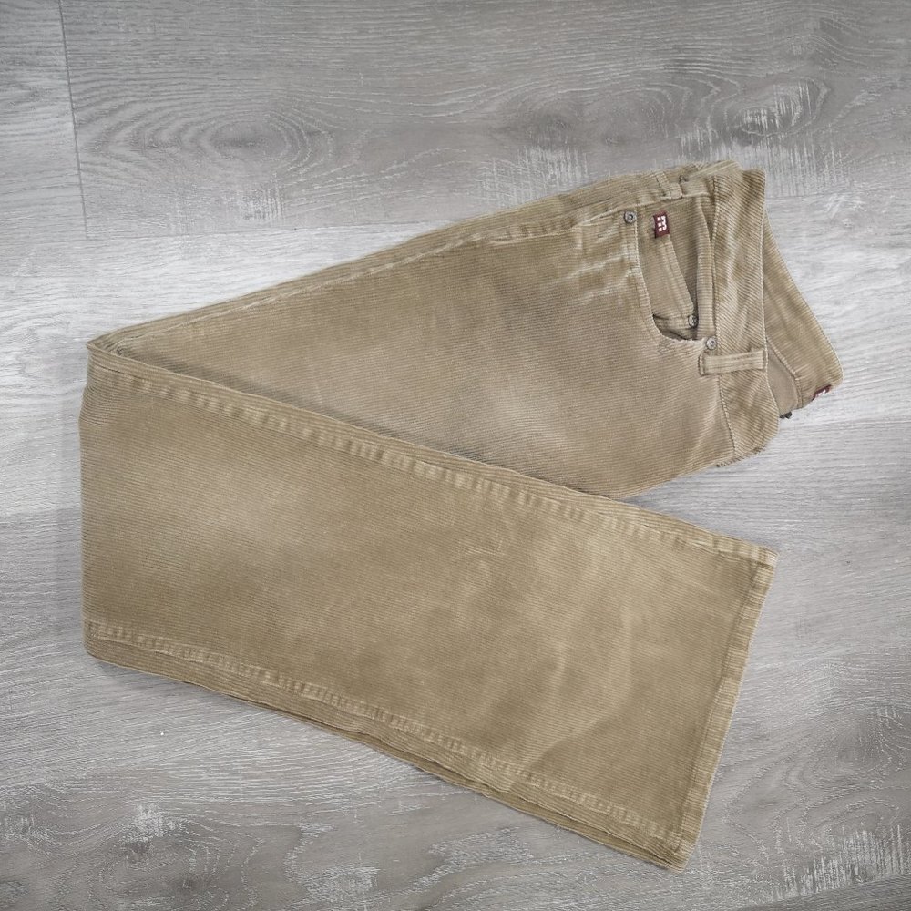 Moto Ladies Tan Size 31 Corduroy Flare Leg Pants